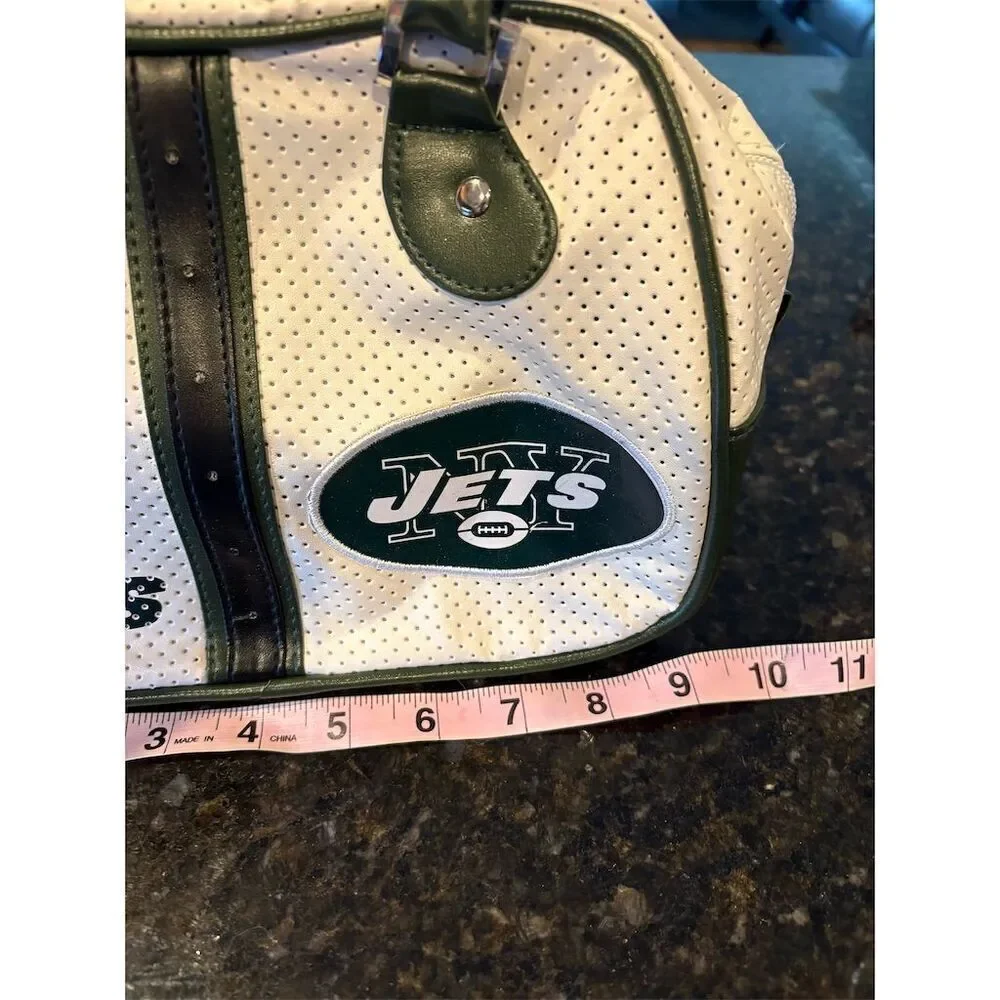 New York Jets NFL Bowler Handbag Green & White Football Fan Gear